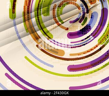 Circular lines, circles, geometric abstract background. Circular lines circles, geometric abstract background. Vector illustration Stock Vector