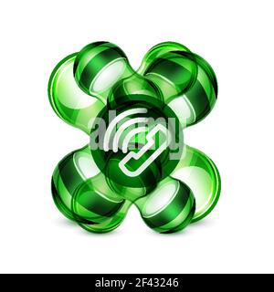 Phone support call center button. Phone support call center button, web icon design Stock Vector