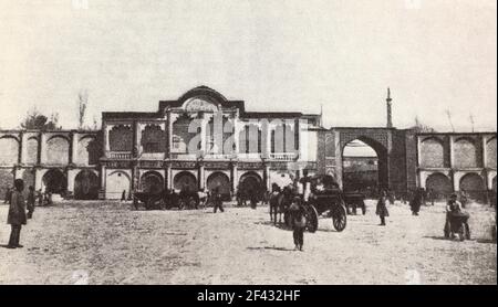 Shahinshah Bank in Tehran at the end of the 19th century. Stock Photo