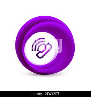 Old fashioned phone button, call center support icon. Old fashioned phone button, call center support icon, vector illustration Stock Vector