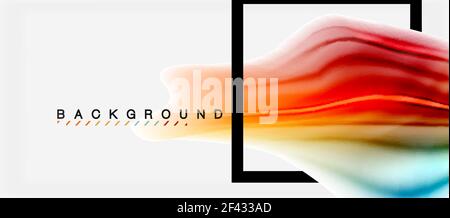 Blurred fluid colors background, abstract waves lines, vector illustration. Blurred fluid colors background, abstract waves lines, mixing colours with light effects on light backdrop. Vector artistic illustration for presentation, app wallpaper, banner or posters Stock Vector