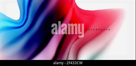 Blurred fluid colors background, abstract waves lines, vector illustration. Blurred fluid colors background, abstract waves lines, mixing colours with light effects on light backdrop. Vector artistic illustration for presentation, app wallpaper, banner or posters Stock Vector