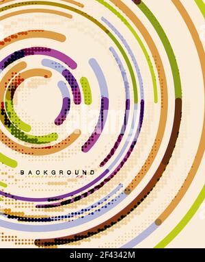 Circular lines, circles, geometric abstract background. Circular lines circles, geometric abstract background. Vector illustration Stock Vector