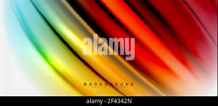Blurred fluid colors background, abstract waves lines, vector illustration. Blurred fluid colors background, abstract waves lines, mixing colours with light effects on light backdrop. Vector artistic illustration for presentation, app wallpaper, banner or posters Stock Vector
