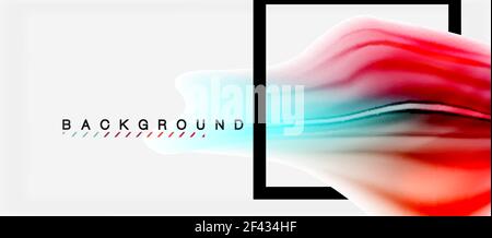 Blurred fluid colors background, abstract waves lines, vector illustration. Blurred fluid colors background, abstract waves lines, mixing colours with light effects on light backdrop. Vector artistic illustration for presentation, app wallpaper, banner or posters Stock Vector