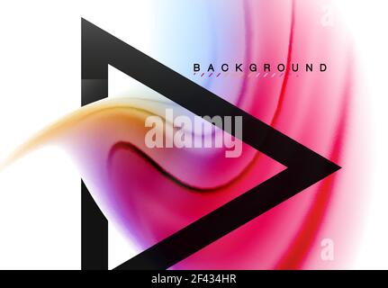 Swirl fluid flowing colors motion effect, holographic abstract background. Swirl fluid flowing colors motion effect, holographic abstract background. Vector illustration Stock Vector