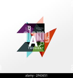 Geometric infographic banner, paper info diagram created with color shapes. Geometric infographic banner, paper info a b c option diagram created with color shapes. Vector illustration Stock Vector
