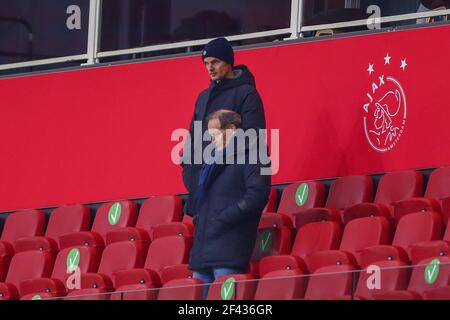 AMSTERDAM, NETHERLANDS - FEBRUARY 10: Frank de Boer, Danny Blind during the Dutch KNVB Cup match between Ajax and PSV at Johan Cruijff Arena on Februa Stock Photo