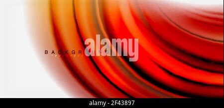 Blurred fluid colors background, abstract waves lines, vector illustration. Blurred red and orange fluid colors background, abstract waves lines, mixing colours with light effects on light backdrop. Vector artistic illustration for presentation, app wallpaper, banner or posters Stock Vector