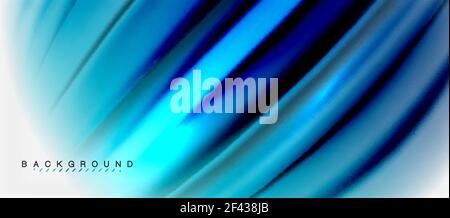 Blurred fluid colors background, abstract waves lines, vector illustration. Blurred fluid blue colors background, abstract waves lines, mixing colours with light effects on light backdrop. Vector artistic illustration for presentation, app wallpaper, banner or posters Stock Vector