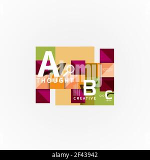 Abstract geometric option infographic banners, a b c steps process. Abstract geometric option infographic banners, a b c steps process. Vector illustration Stock Vector