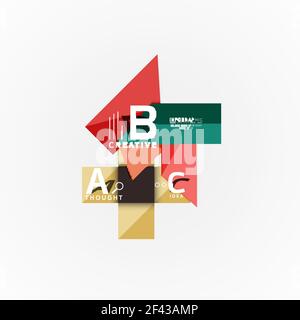 Abstract geometric option infographic banners, a b c steps process. Abstract geometric option infographic banners, a b c steps process. Vector illustration Stock Vector