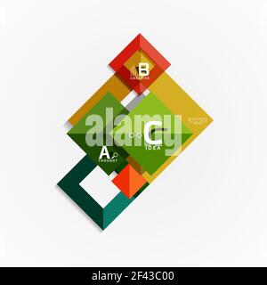 Abstract geometric option infographic banners, a b c steps process. Abstract geometric option infographic banners, a b c steps process. Vector illustration Stock Vector