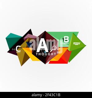 Abstract geometric option infographic banners, a b c steps process. Abstract geometric option infographic banners, a b c steps process. Vector illustration Stock Vector