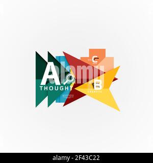 Abstract geometric option infographic banners, a b c steps process. Abstract geometric option infographic banners, a b c steps process. Vector illustration Stock Vector