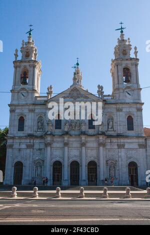 The Basilica da Estrela, the historical neoclassical church located in the centre of Lisbon, Portugal. Stock Photo