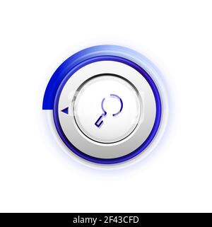 Search magnifyier web button, magnify icon. Modern magnifying glass sign, web site design or mobile app. Search magnifyier web button, magnify icon. Modern magnifying glass sign, web site design or mobile app. Vector illustration Stock Vector