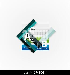 Abstract geometric option infographic banners, a b c steps process. Abstract geometric option infographic banners, a b c steps process. Vector illustration Stock Vector