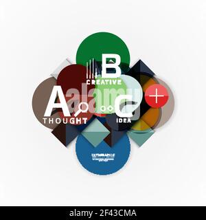 Abstract geometric option infographic banners, a b c steps process. Abstract geometric option infographic banners, a b c steps process. Vector illustration Stock Vector