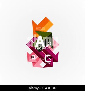 Abstract geometric option infographic banners, a b c steps process. Abstract geometric option infographic banners, a b c steps process. Vector illustration Stock Vector