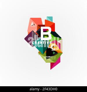 Abstract geometric option infographic banners, a b c steps process. Abstract geometric option infographic banners, a b c steps process. Vector illustration Stock Vector