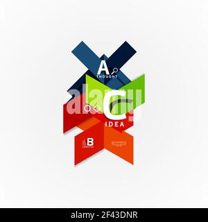 Abstract geometric option infographic banners, a b c steps process. Abstract geometric option infographic banners, a b c steps process. Vector illustration Stock Vector