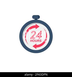 24 hours clock sign vector isolated on white background Stock Vector