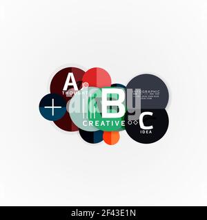 Abstract geometric option infographic banners, a b c steps process. Abstract geometric option infographic banners, a b c steps process. Vector illustration Stock Vector