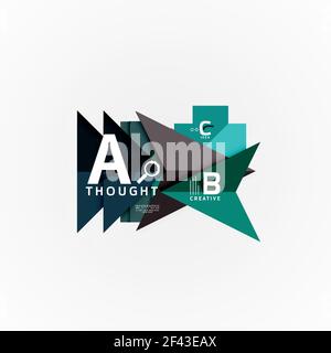 Abstract geometric option infographic banners, a b c steps process. Abstract geometric option infographic banners, a b c steps process. Vector illustration Stock Vector