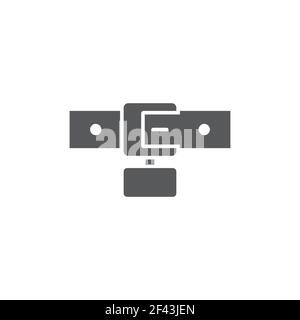 Black line Collar with name tag icon isolated on white background. Simple supplies for domestic animal. Cat and dog care. Pet chains. Vector Stock Vector