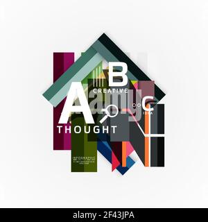 Abstract geometric option infographic banners, a b c steps process. Abstract geometric option infographic banners, a b c steps process. Vector illustration Stock Vector