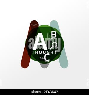 Infographic option banner. Geometric infographic banner, paper info a b c option diagram created with color shapes. Vector illustration Stock Vector