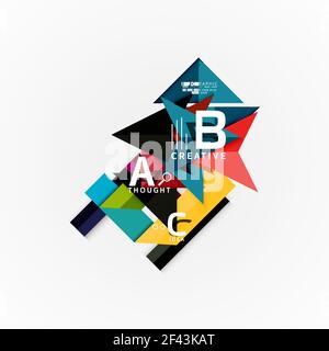 Abstract geometric option infographic banners, a b c steps process. Abstract geometric option infographic banners, a b c steps process. Vector illustration Stock Vector