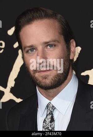 FILE PHOTO - Los Angeles, Ca. 21st Sep, 2021. Armie Hammer at the Los Angeles premiere of Fox Searchlight Pictures 'The Birth of A Nation' at the Cinema Dome on September 21, 2016 in Los Angeles, California. Credit: Mpi99/Media Punch/Alamy Live News Stock Photo