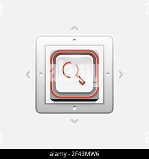 Search magnifyier web button, magnify icon. Modern magnifying glass sign, web site design or mobile app. Search magnifyier web button, magnify icon. Modern magnifying glass sign, web site design or mobile app. Vector illustration Stock Vector