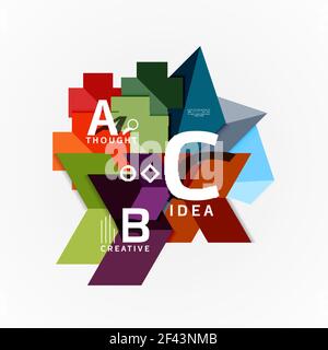 Paper infographic banner template with a b c options, infographics elements. Paper infographic banner template with a b c options, infographics elements. Vector illustration Stock Vector
