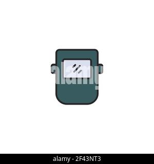 welder mask line icon linear style sign for mobile concept and web design industrial welding mask Stock Vector