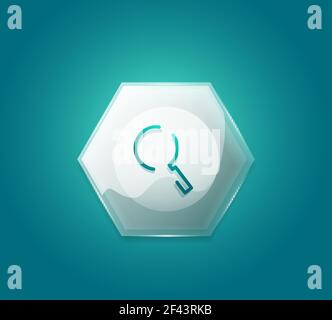 Search magnifyier web button, magnify icon. Modern magnifying glass sign, web site design or mobile app. Search magnifyier web button, magnify icon. Modern magnifying glass sign, web site design or mobile app. Vector illustration Stock Vector