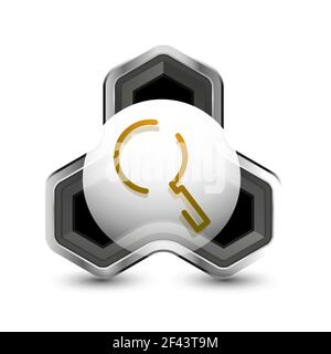 Search magnifyier web button, magnify icon. Modern magnifying glass sign, web site design or mobile app. Search magnifyier web button, magnify icon. Modern magnifying glass sign, web site design or mobile app. Vector illustration Stock Vector