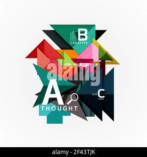 Abstract geometric option infographic banners, a b c steps process. Abstract geometric option infographic banners, a b c steps process. Vector illustration Stock Vector