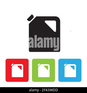 Black line Canister for gasoline icon isolated on white background. Diesel gas icon. Set icons colorful square buttons. Vector Illustration Stock Vector