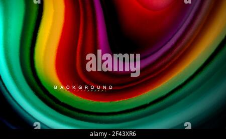 Abstract wave lines fluid rainbow style color stripes on black background. Abstract wave lines fluid rainbow style color stripes on black background. Vector artistic illustration for presentation, app wallpaper, banner or poster Stock Vector