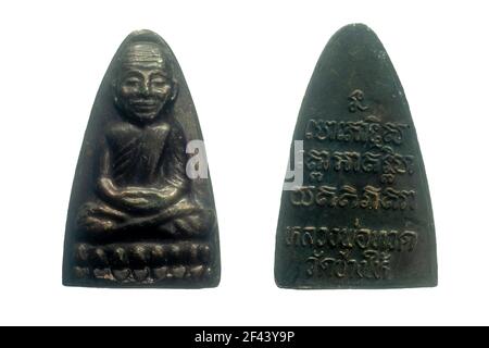 Luang Pu Thuat , Amulet from Wat Chang Hai. Pattani Province, Thailand. Stock Photo