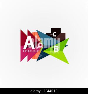 Abstract geometric option infographic banners, a b c steps process. Abstract geometric option infographic banners, a b c steps process. Vector illustration Stock Vector