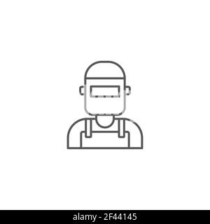 welder mask line icon linear style sign for mobile concept and web design industrial welding mask Stock Vector