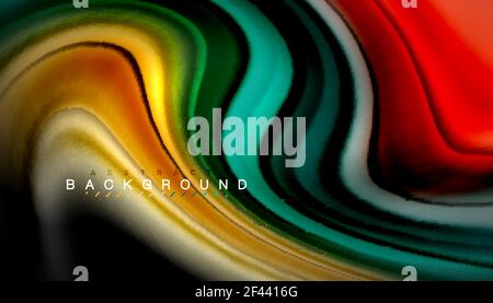 Abstract wave lines fluid rainbow style color stripes on black background. Abstract wave lines fluid rainbow style color stripes on black background. Vector artistic illustration for presentation, app wallpaper, banner or poster Stock Vector