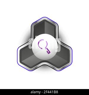 Search magnifyier web button, magnify icon. Modern magnifying glass sign, web site design or mobile app. Search magnifyier web button, magnify icon. Modern magnifying glass sign, web site design or mobile app. Vector illustration Stock Vector