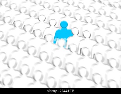 Stand out the crowd symbol. Concept words Stand out the crowd on wooden