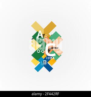 Abstract geometric option infographic banners, a b c steps process. Abstract geometric option infographic banners, a b c steps process. Vector illustration Stock Vector