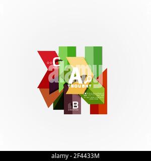 Abstract geometric option infographic banners, a b c steps process. Abstract geometric option infographic banners, a b c steps process. Vector illustration Stock Vector
